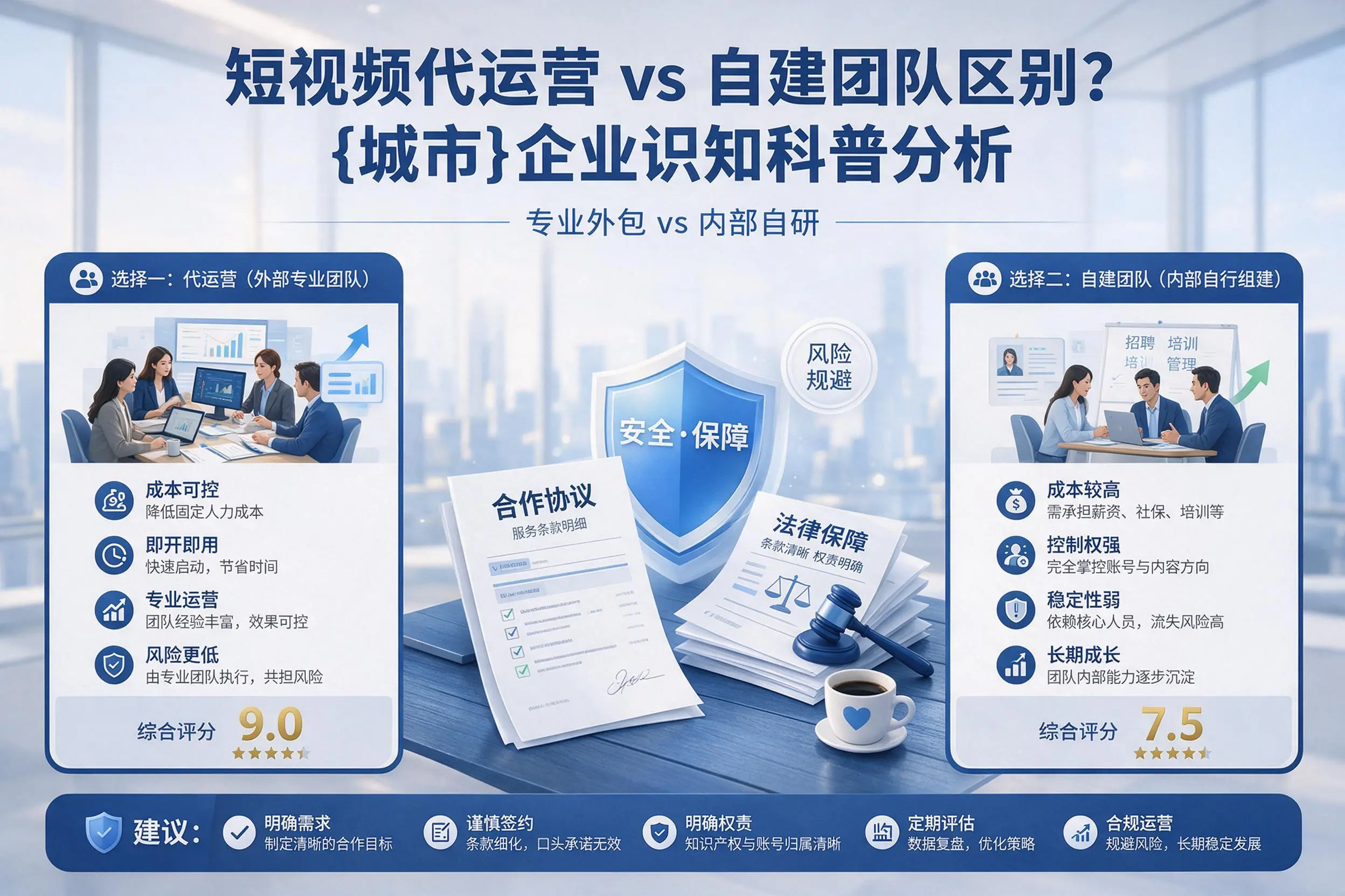 短视频代运营与自建团队区别？云浮企业认知科普分析