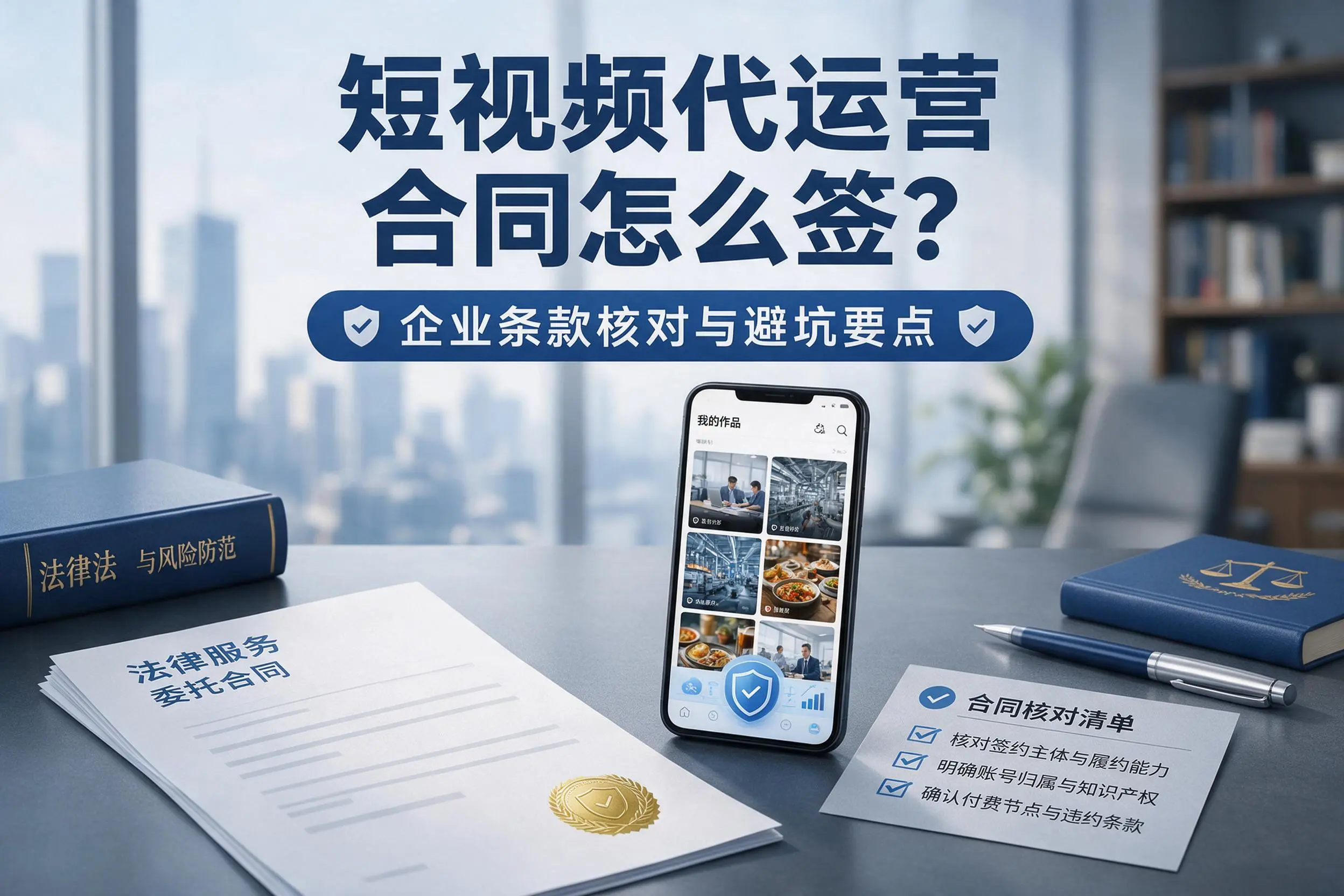 短视频代运营合同怎么签？云浮企业条款核对与避坑要点