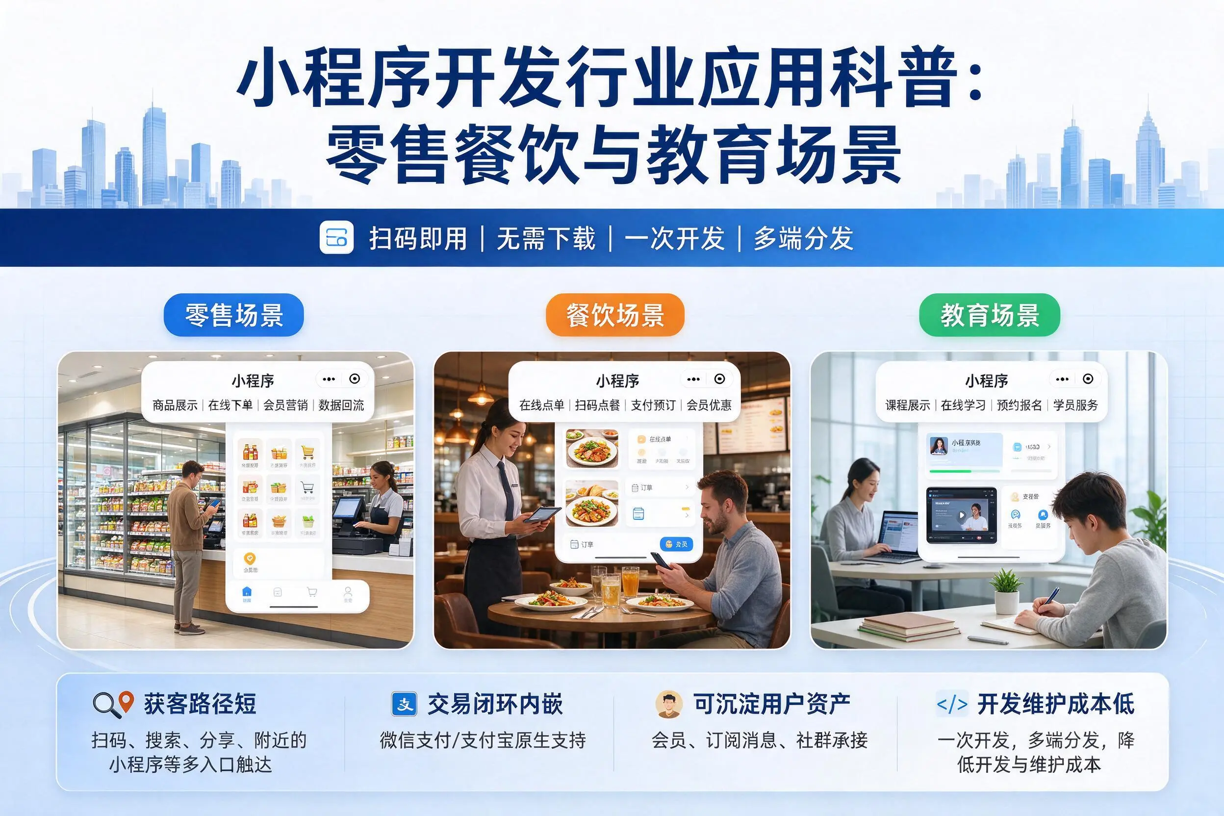 云浮小程序开发行业应用科普：零售餐饮与教育场景