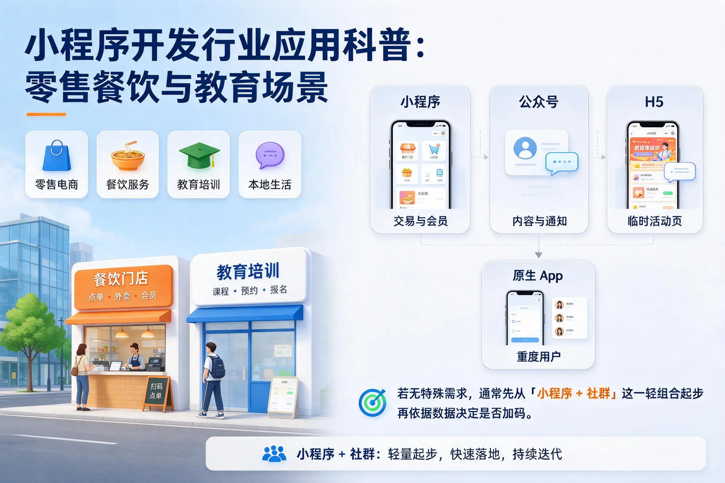 云浮小程序开发行业应用科普：零售餐饮与教育场景