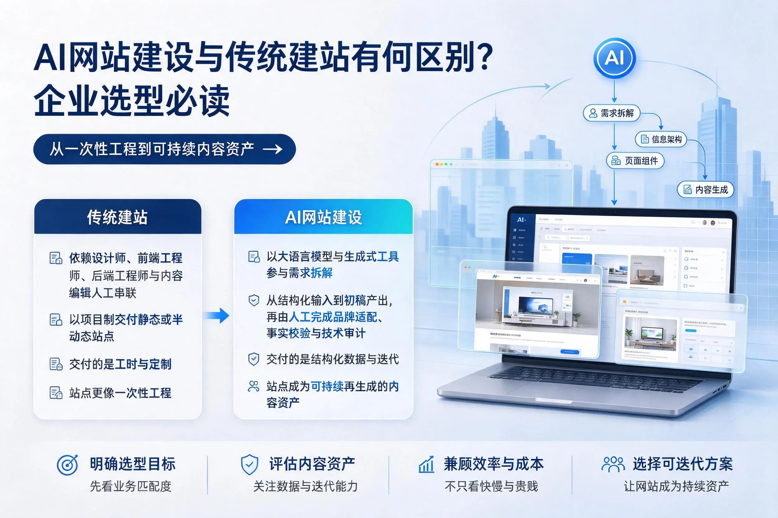 AI网站建设与传统建站有何区别?云浮企业选型必读