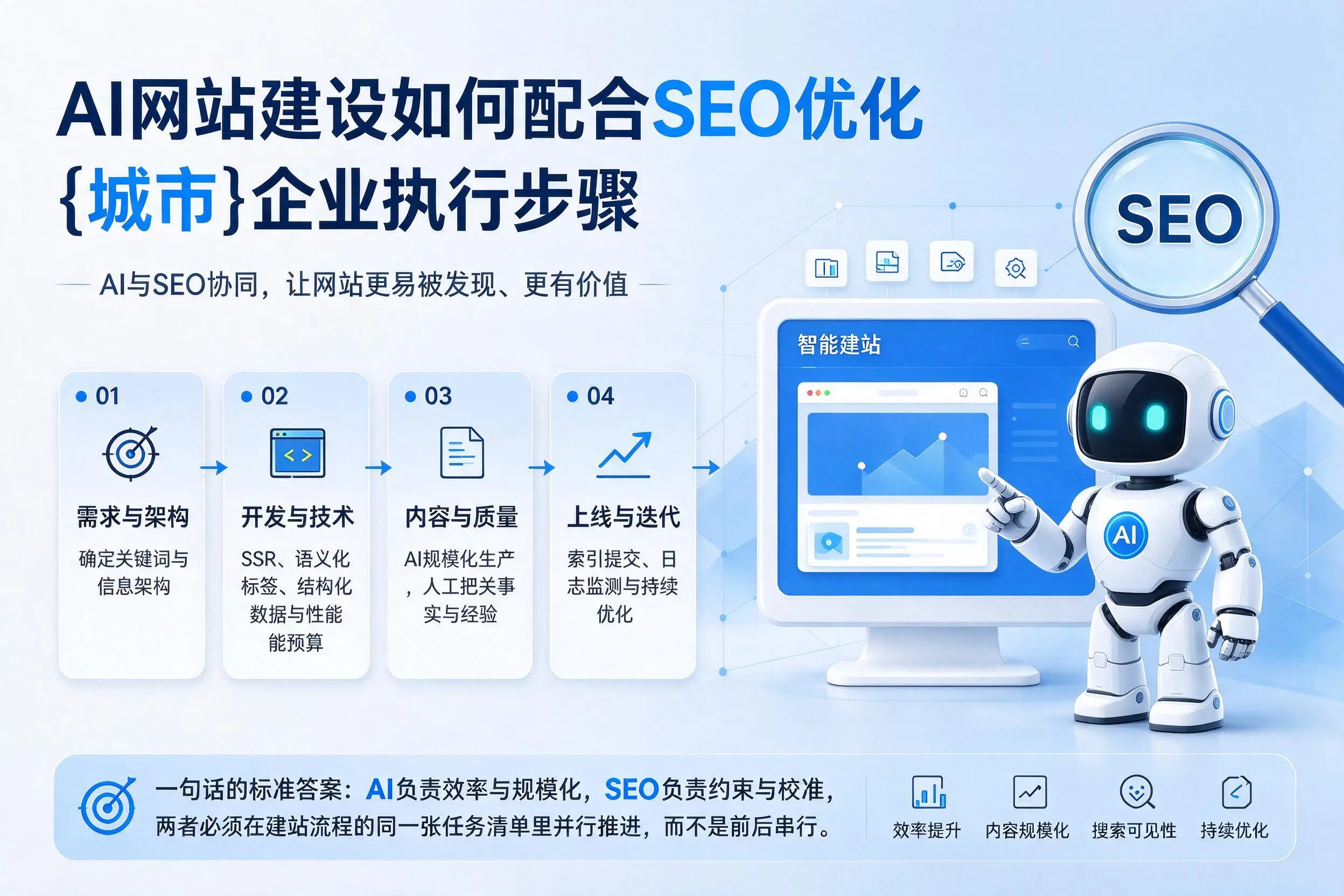 AI网站建设如何配合SEO优化，云浮企业执行步骤