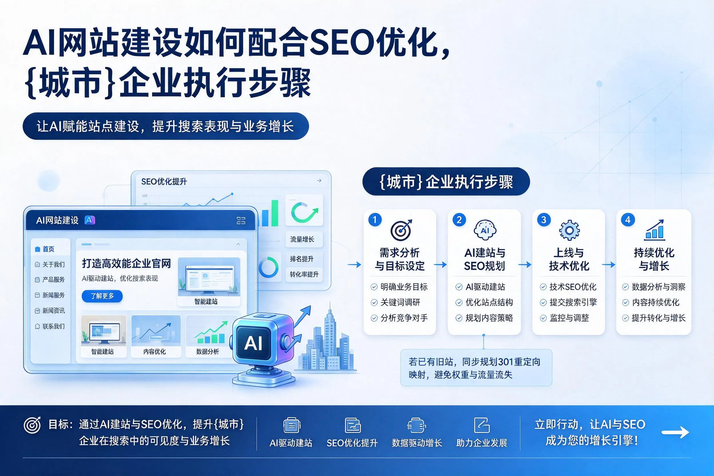 AI网站建设如何配合SEO优化，云浮企业执行步骤