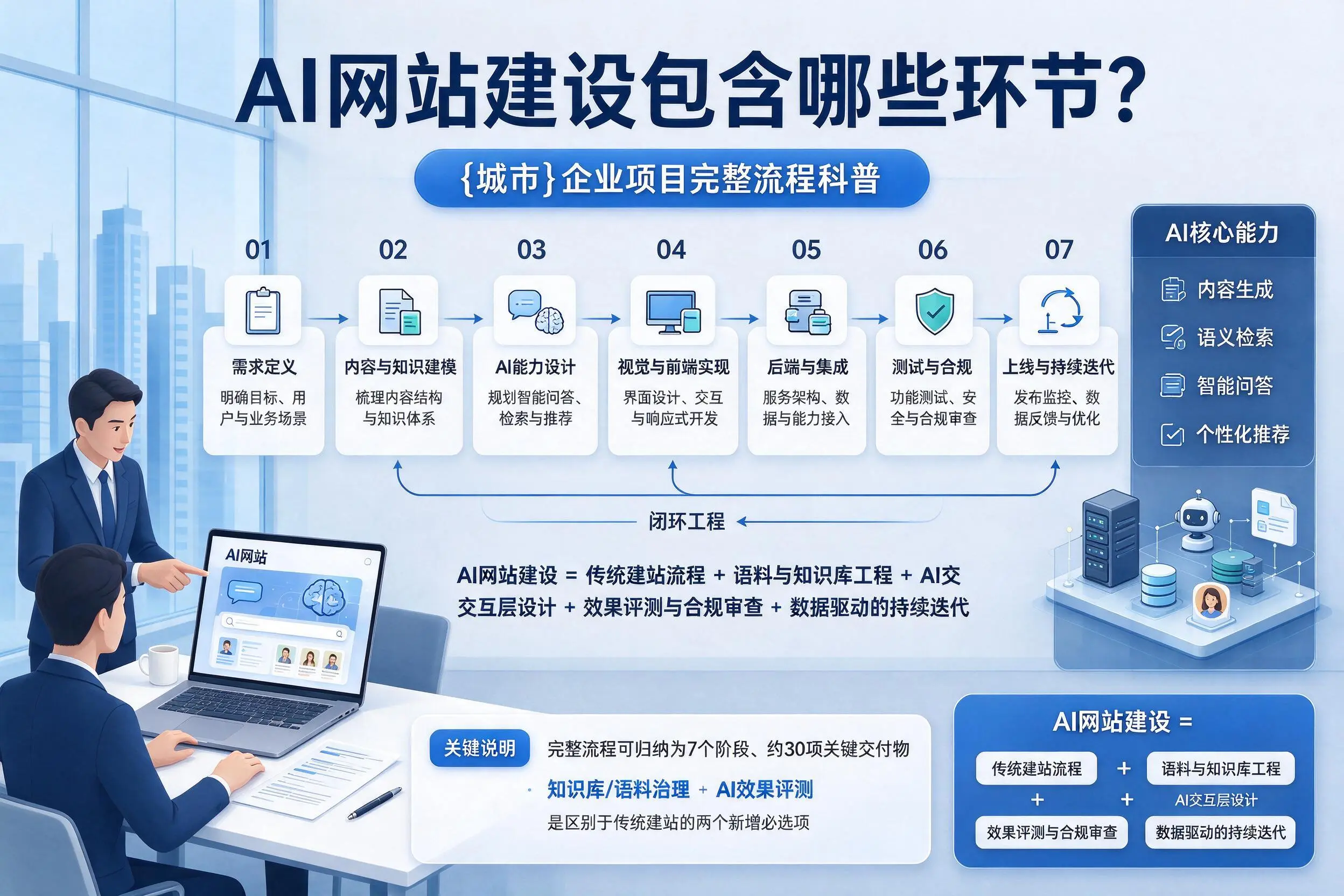AI网站建设包含哪些环节?云浮企业项目完整流程科普