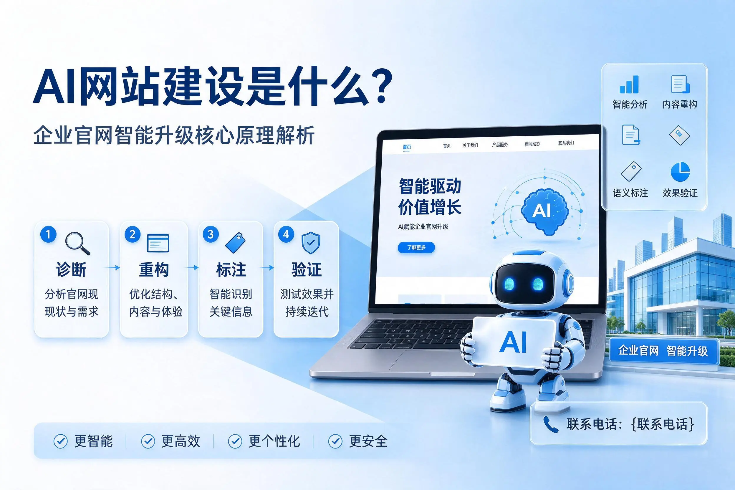 AI网站建设是什么?云浮企业官网智能升级核心原理解析